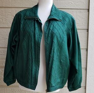 Vintage EVR GREEN PETITE JACKET  100% SILK